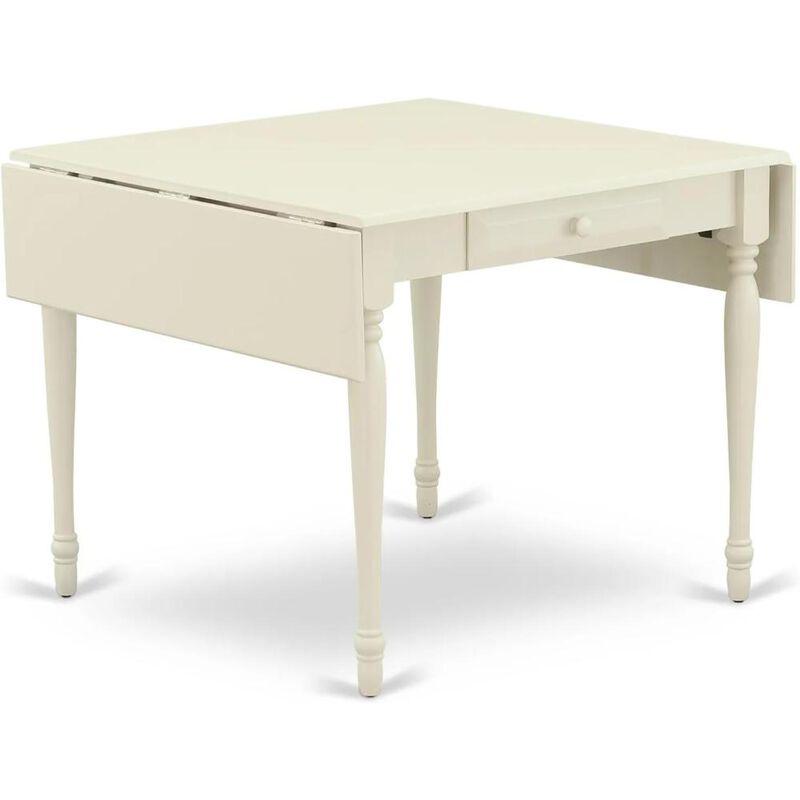 5 Piece Kitchen Table Set for 4 Contains a Rectangle Dining Table with Dropleaf