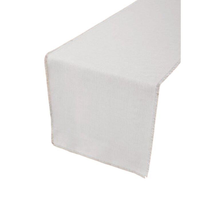 Solino Home 100% Pure Linen Table Runner 14 x 120 Inch | Fringe