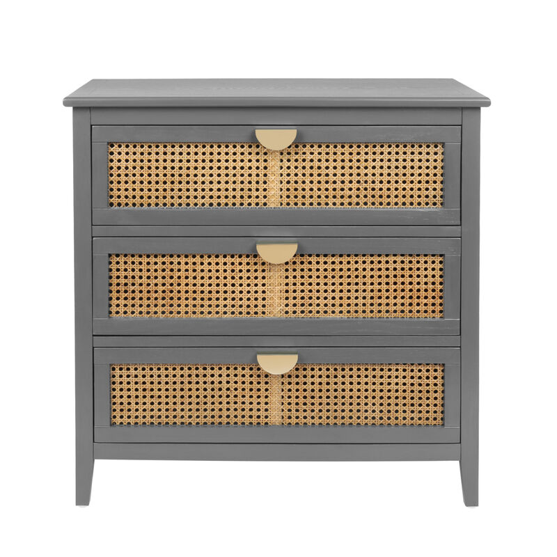 3 Drawer Cabinet Rattan, American Furniture, Suitable For Bedroom, Living Room, Study