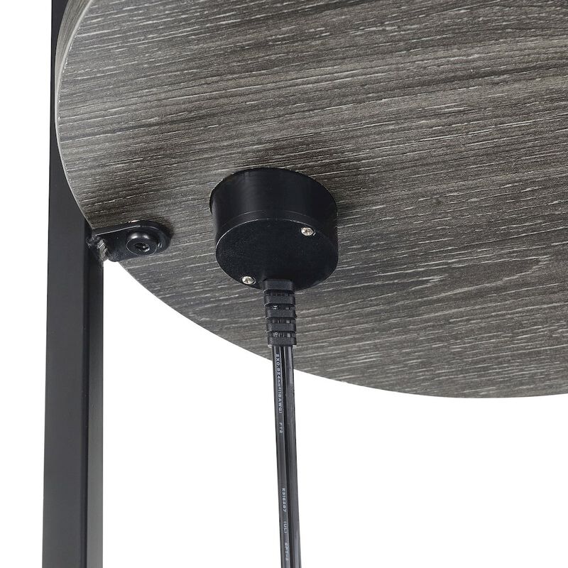 Convenience Concepts Designs2Go Simon 3 Tier Oval Chairside End Table with USB Ports