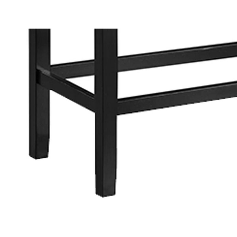 Marcus 38 Inch Counter Height Bench, Wood Frame, Fabric Upholstery, Gray - Benzara