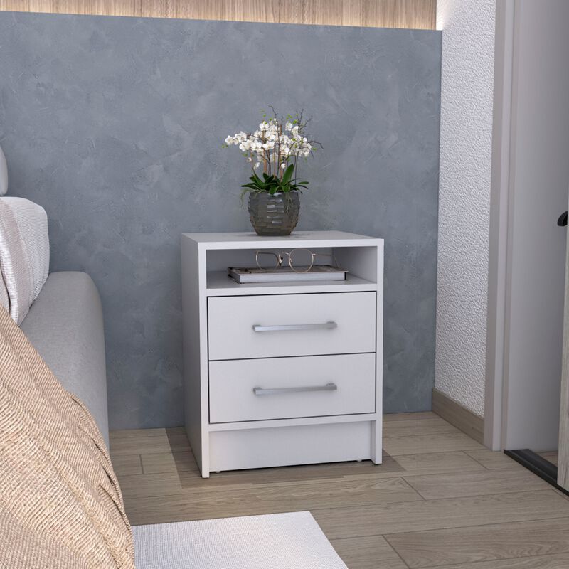 Leyva Nightstand 23.6" H, with 2 Drawers and 1 Shelf, Black