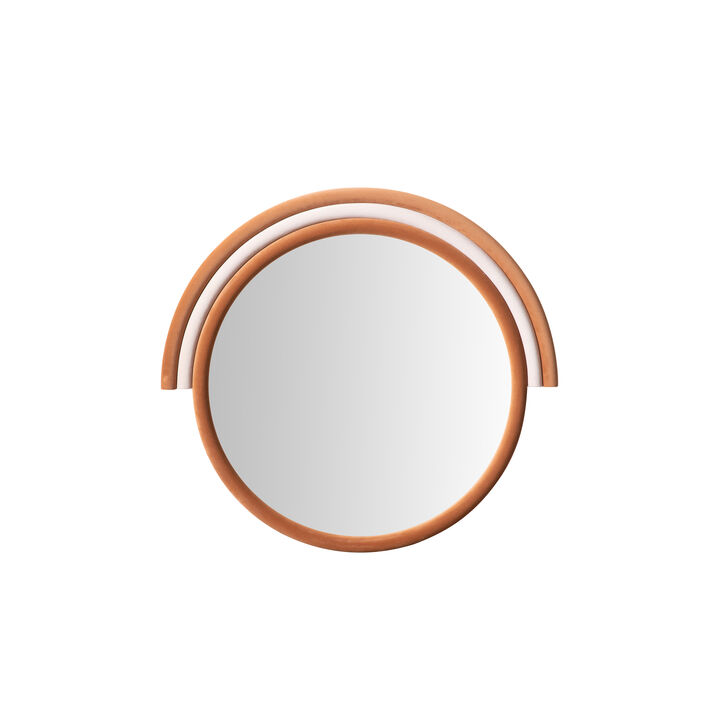 Lally Aqua Velvet Round Wall Mirror