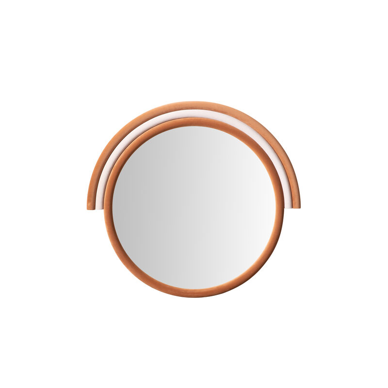 Lally Aqua Velvet Round Wall Mirror