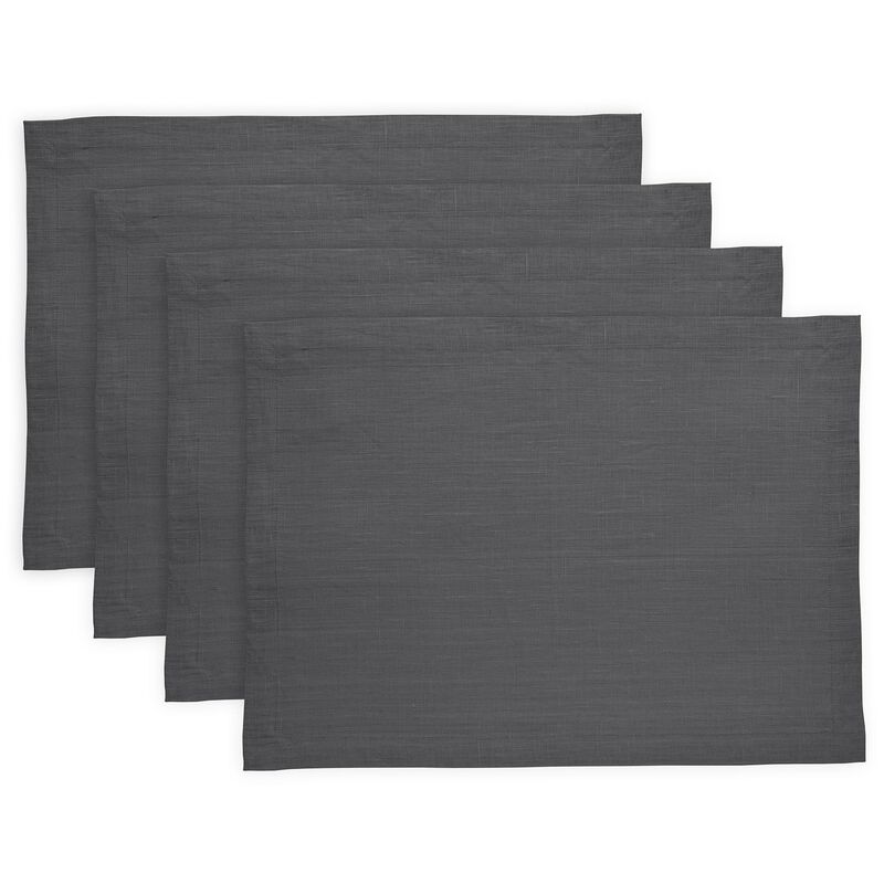 Solino Home 100% Pure Linen Placemats 14 x 19 Inch Set of 4 |Diana