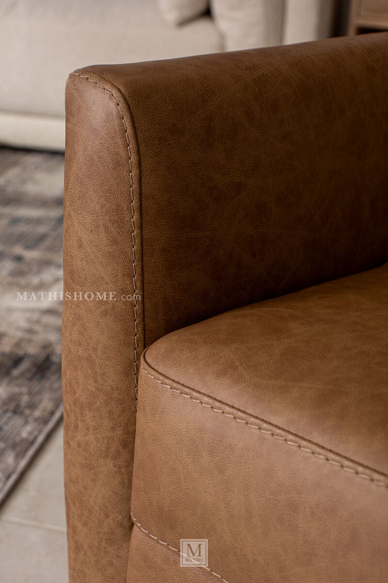Bradney Leather Swivel Accent Chair