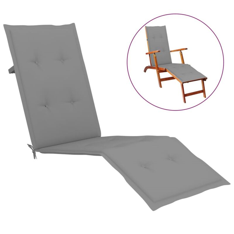 vidaXL Deck Chair Cushion Gray (29.5"+41.3")x19.7"x1.6"