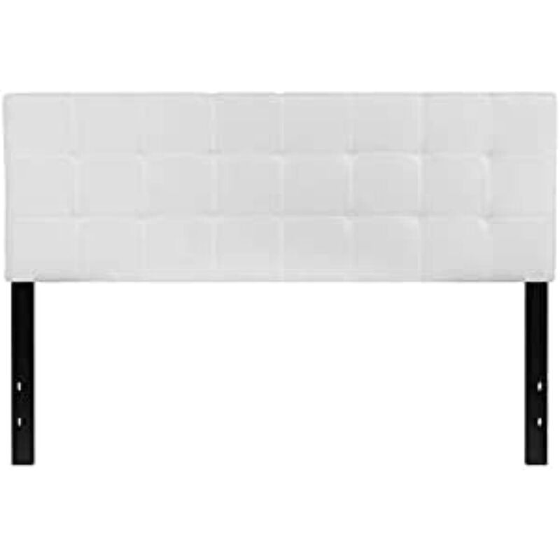 Flash Furniture Bedford Tufted Upholstered Queen Size Headboard in White Fabric