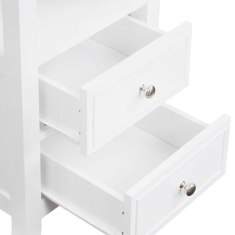 Convenience Concepts Melbourne 2 Drawer End Table with Charging Station and Shelf