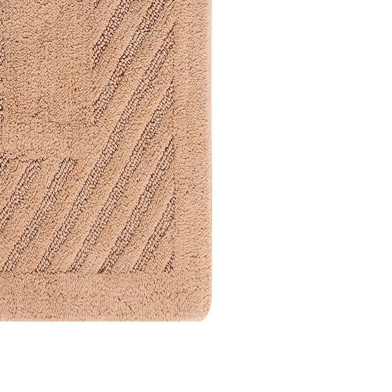 Knightsbridge Diagonal Racetrack 100% Cotton Reversible Bath Rug 20 X 30 Natural