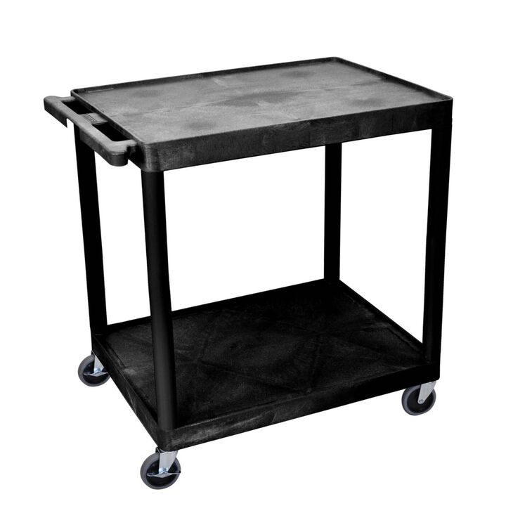 Luxor 2 Shelf Utility Cart Black
