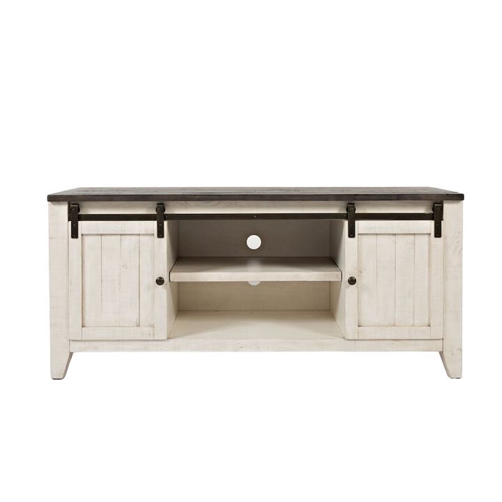 Jofran Madison County Rustic Reclaimed Solid Wood Farmhouse 60 Barn Door Console