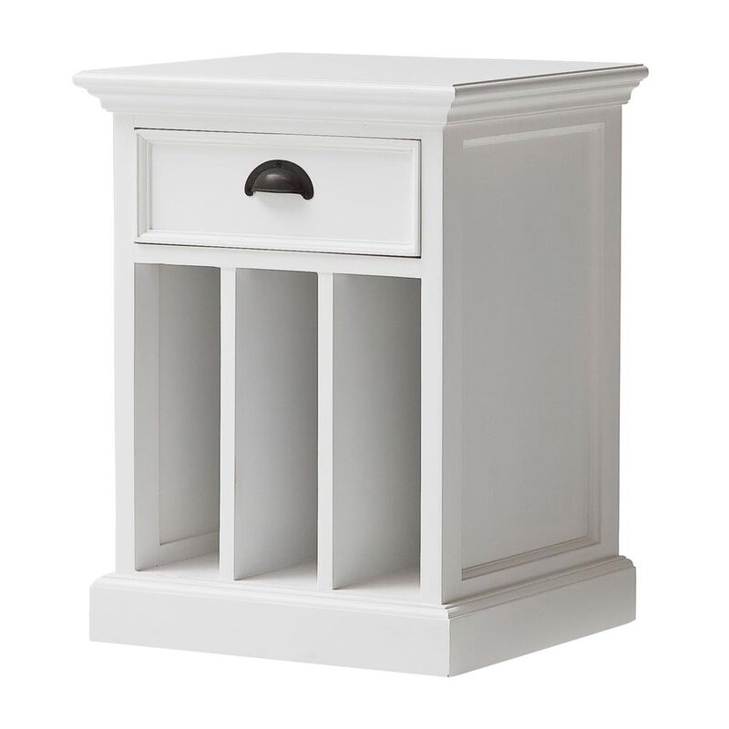 Belen Kox White Divided Bedside Table, Belen Kox