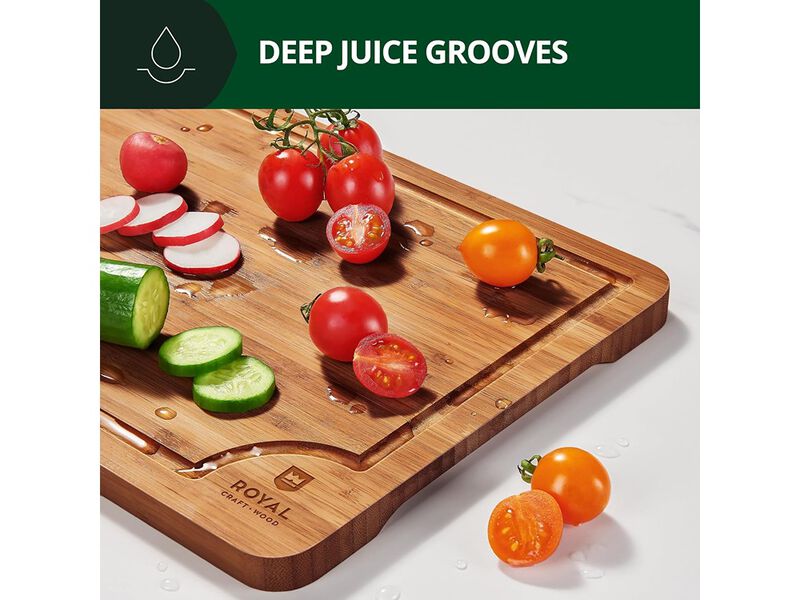 ROYAL CRAFT WOOD Wooden Cutting Boards for Kitchen Meal Prep & Serving