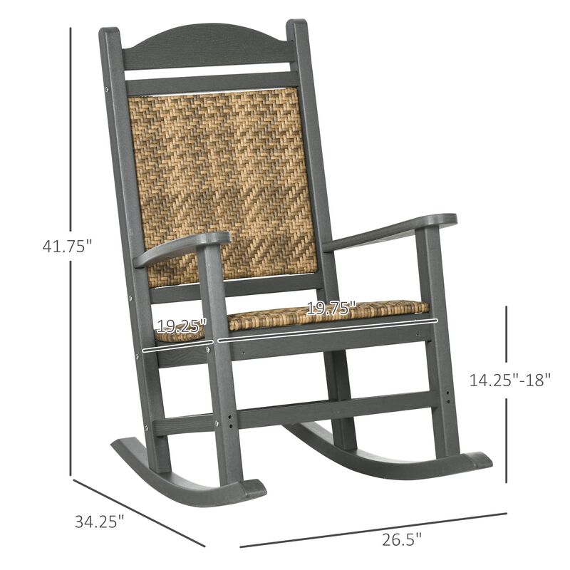 Outdoor Rocking Duo: HDPE Frame Chairs with Padded Seats & PE Rattan