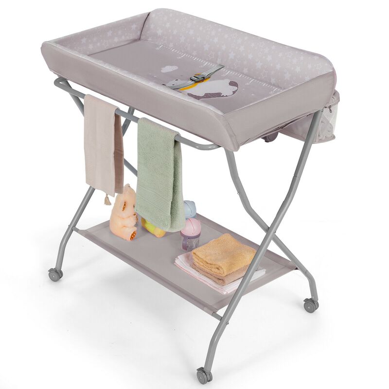 Baby Changing Table with Safety Belt and 4-side Defence
