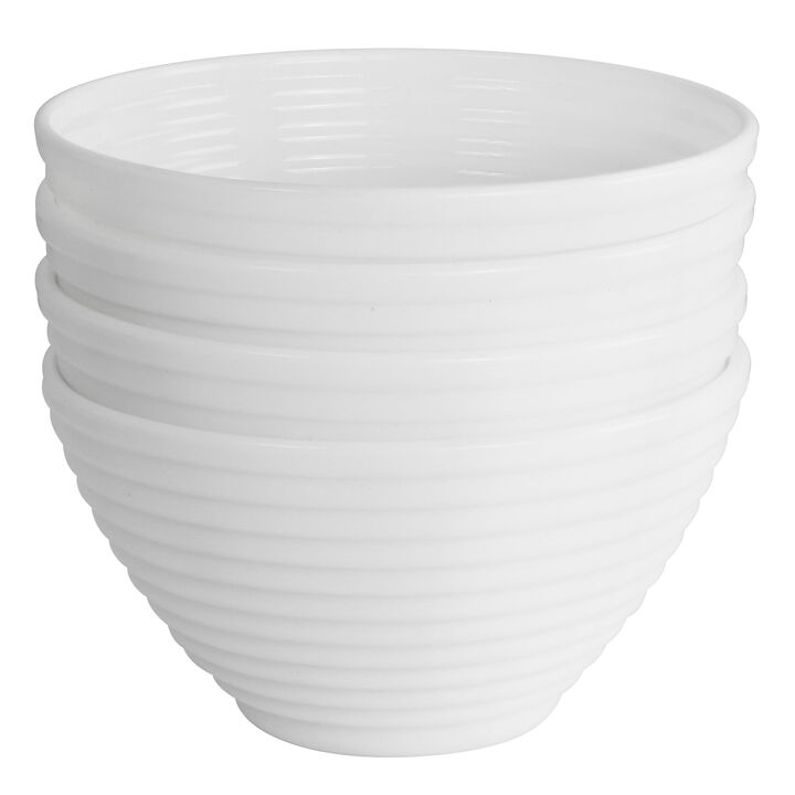 Gibson Ultra Patio 4 Piece Tempered Opal Glass Dessert Bowl Set in White