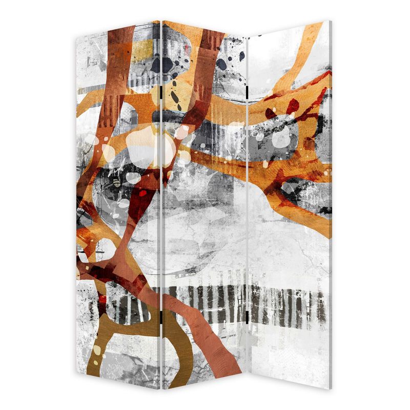 72 Inch 3 Panel Canvas Room Divider with Splash Print