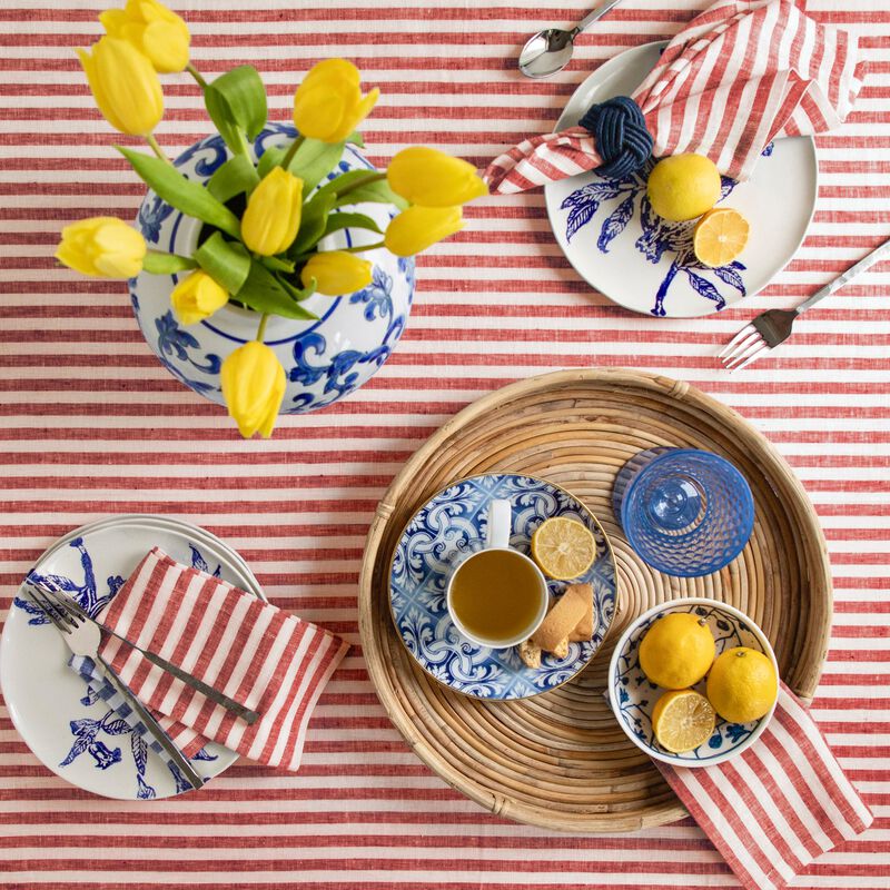 Solino Home 100% Pure Linen Tablecloth | Amalfi Stripe