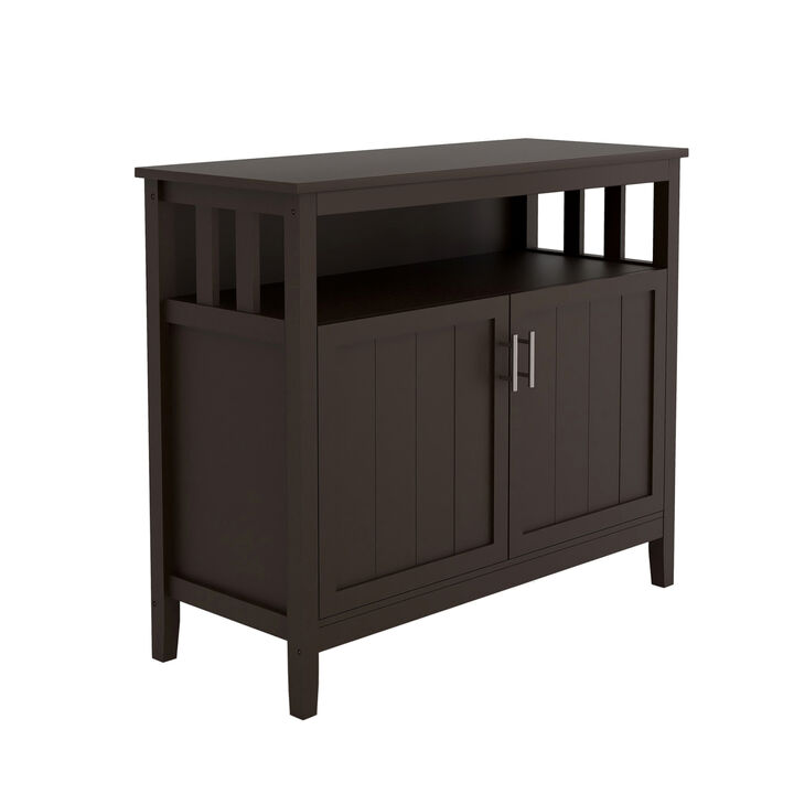 Kitchen Storage Sideboard And Buffet Server Cabinet-Brown