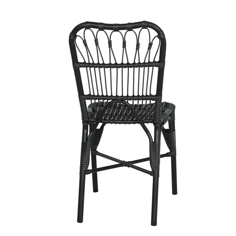Merax Outdoor PE Wicker Patio Dining Chairs Set of 2