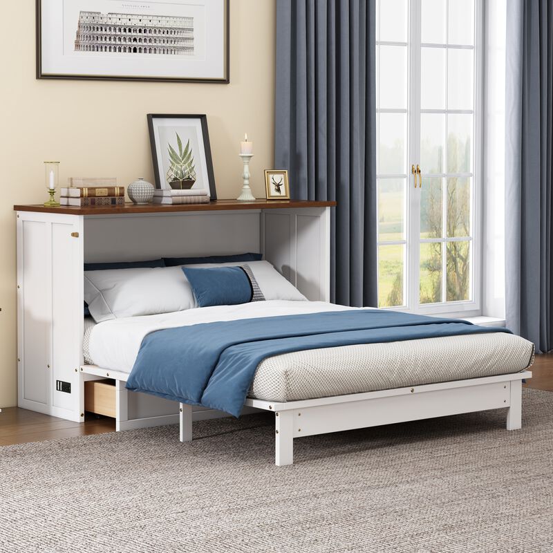 Merax Murphy Bed Cabinet with Charging Station