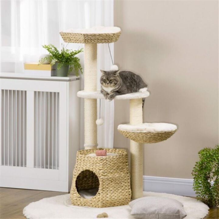 Multi-Level Cat Tree with Scratching Posts, Cozy Perches, and Hideaways for Indoor Cats