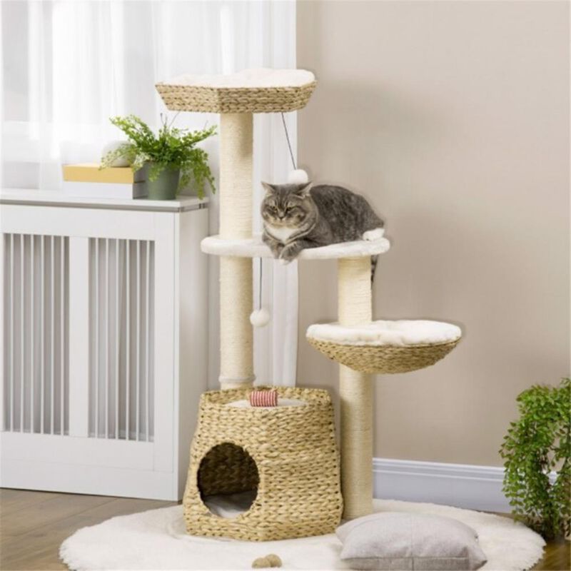 Multi-Level Cat Tree with Scratching Posts, Cozy Perches, and Hideaways for Indoor Cats