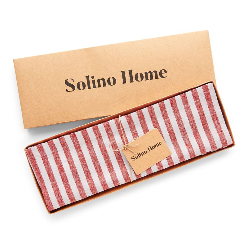 Solino Home 100% Pure Linen 14 x 19 Inch Placemats Set of 6 | Amalfi Stripe
