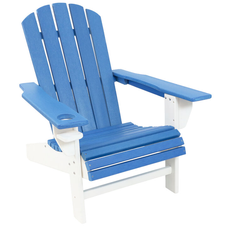Sunnydaze All-Weather Adirondack Chair with Drink Holder
