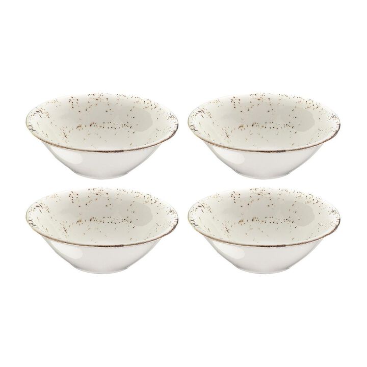 Grain dia.7" h:2.5" 23 oz. Round Decorated Porcelain Bowl (Set of 4)