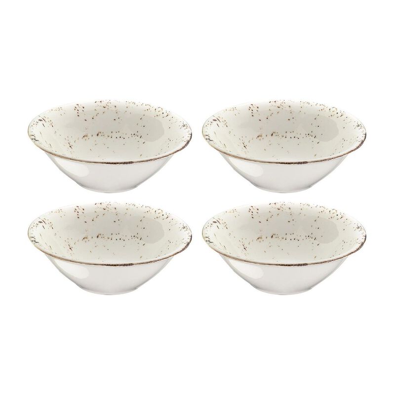 Grain dia.7" h:2.5" 23 oz. Round Decorated Porcelain Bowl (Set of 4)