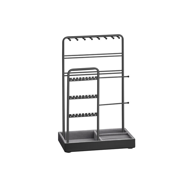 Jewelry Holder with Metal Frame and Velvet Tray