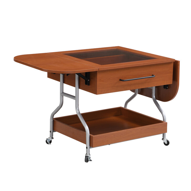 Merax Modern Extended Coffee Table with Wheels