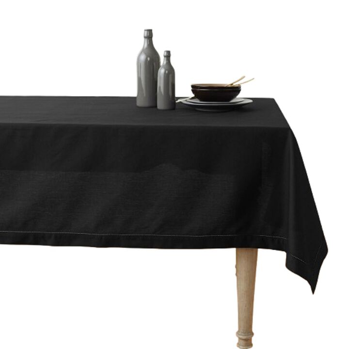 Solino Home Cotton Linen Hemstitch Tablecloth for Thanksgiving, Christmas