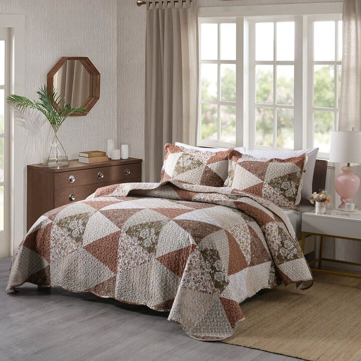 MarCielo 3 Piece Quilted Bedspread Quilt Set Lightweight Bedspread
