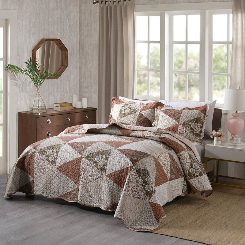 MarCielo 3 Piece Quilted Bedspread Quilt Set Lightweight Bedspread
