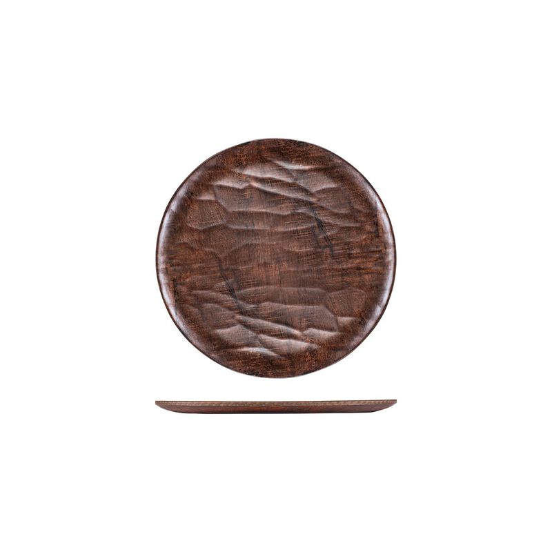 Turgla Composite dia.11" Round Brown Composite Plate (Set of 2)