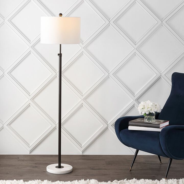 June Adjustable Metal/Marble LED Floor Lamp