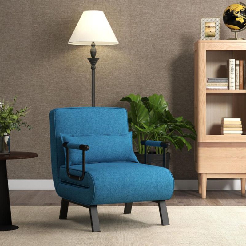 Hivvago Folding 6 Position Convertible Sleeper Bed Armchair Lounge Couch with Pillow