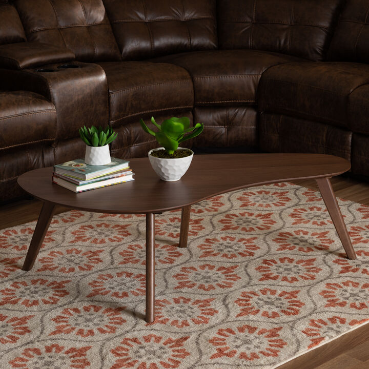 Baxton Studio Scarlette Mid Century Modern Walnut Finished Coffee Table
