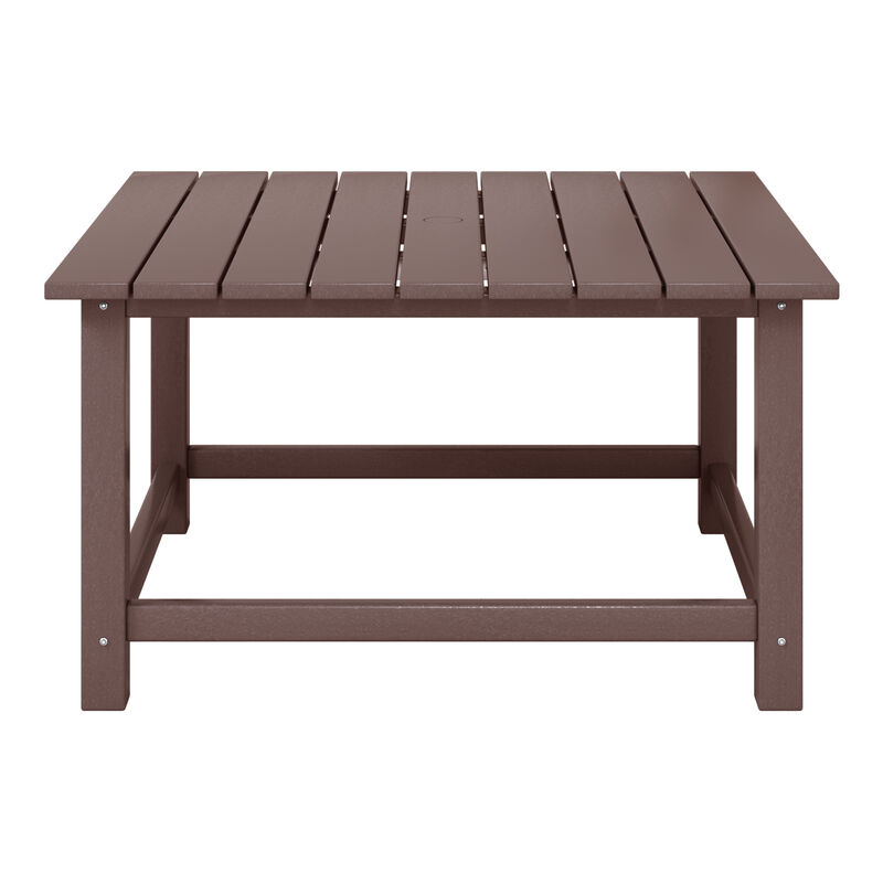 WestinTrends 5-Piece HDPE Adirondack Chair Outdoor Patio Square Table Conversation Set
