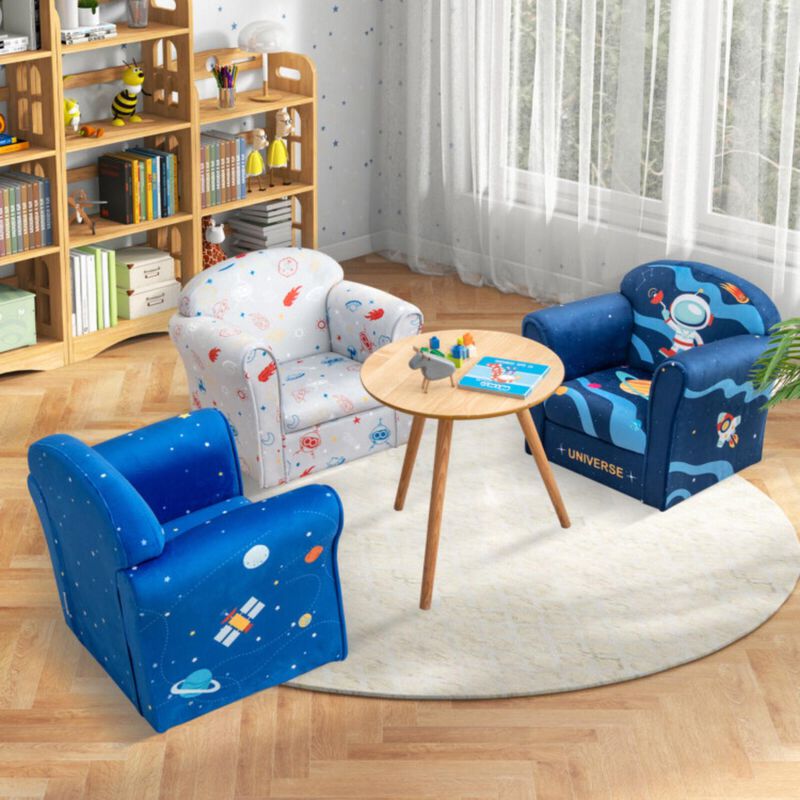 Hivvago Toddler Upholstered Armchair with Solid Wooden Frame and High-density Sponge Filling