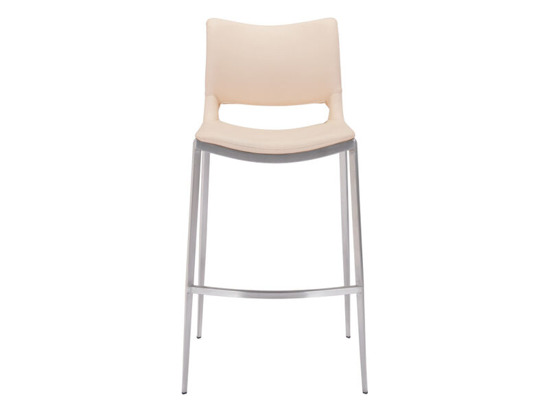 Ace Barstool (Set of 2) Light Pink & Silver