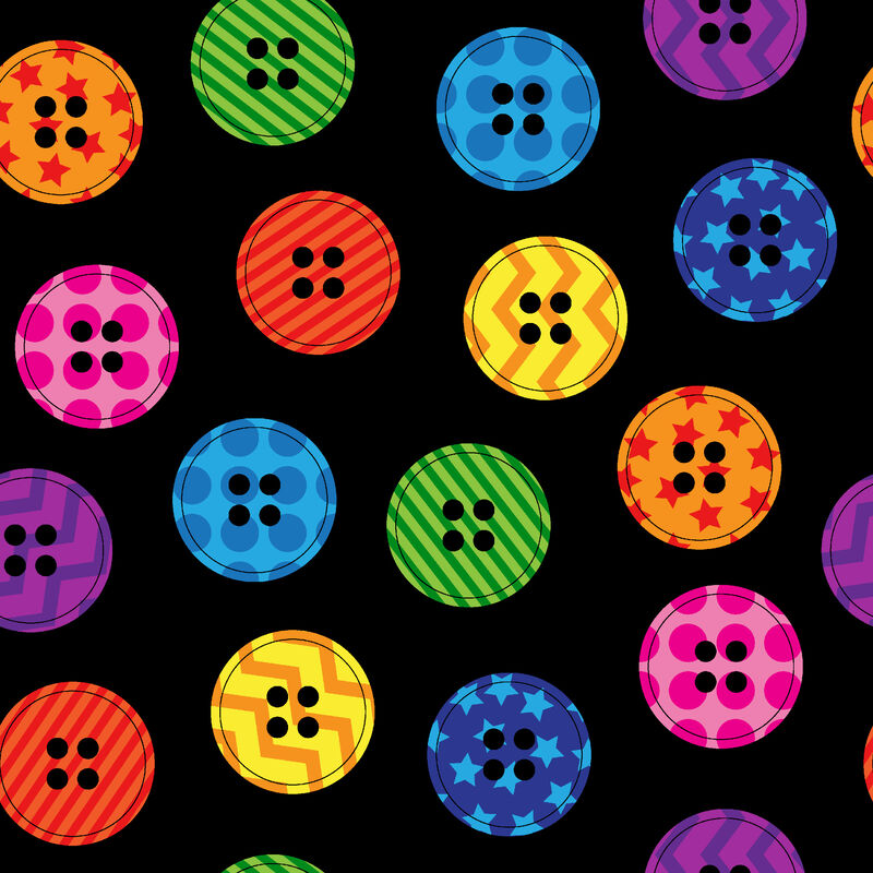 Hydraulic Sewing Chairs: Bright Buttons Print
