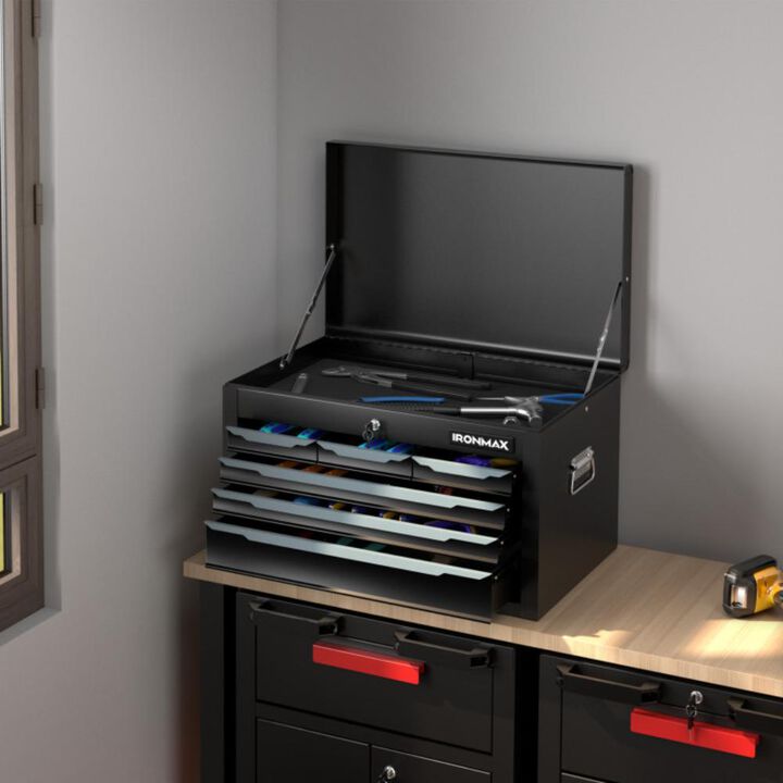 Hivvago 24 Inch Tool Chest Case with 6 Drawers and Top Storage for Garage Repair Shop & Warehouse-Black
