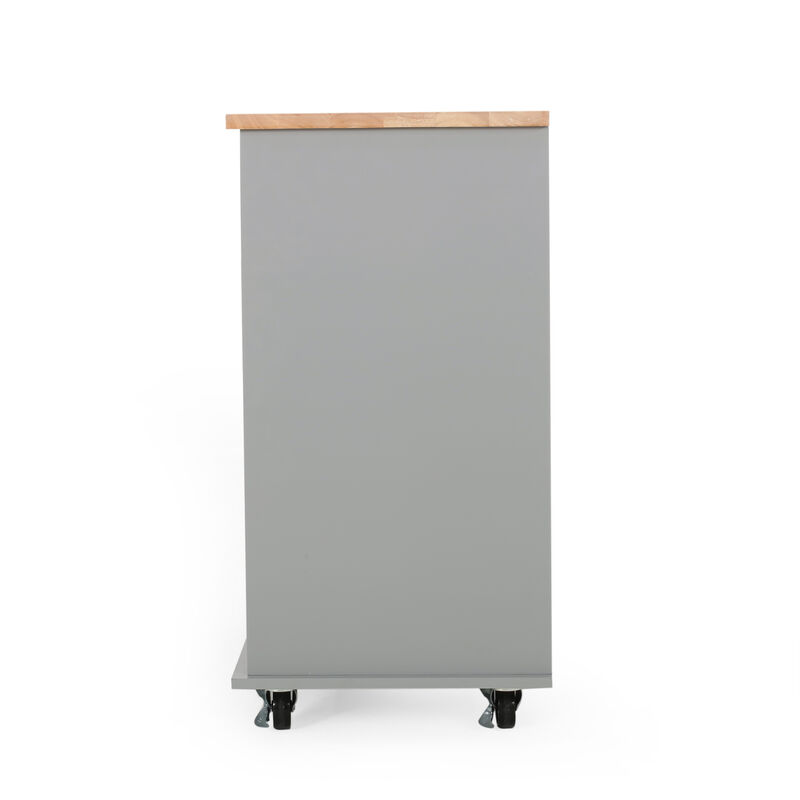 Merax Kitchen Island with 2 Drawers and 1 Door
