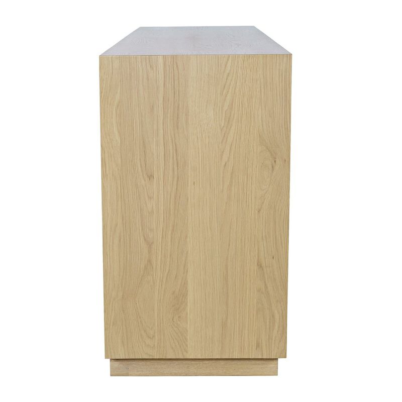 Jofran Maven 60" Mid-Century Modern Fluted Four Door Sideboard Storage Cabinet