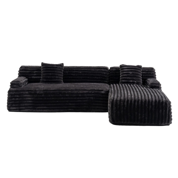 Merax Faux Fur Fabric Free-combined Sofa Couch for Living Room
