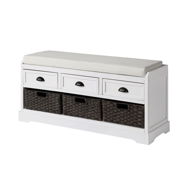 Merax Home Collection  Wood Storage Bench with Cushion